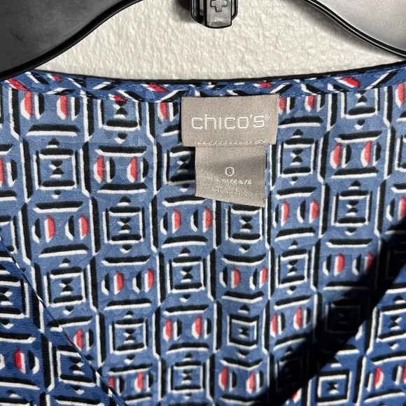 Chico's women's colorful Blue blouse plus size 0 - Picture 4 of 8